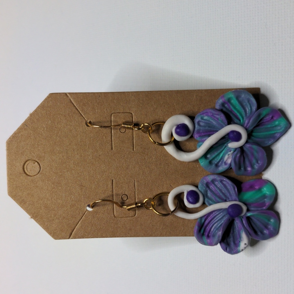 Handmade hand shaped polymer clay earrings